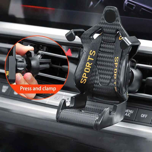 Racing Seat Shape Car Phone Holder Auto Air Vent Mobile Phone Clip 360 Degree Rotatable Car Cellphone Rack For Car Interior - Shopteufel