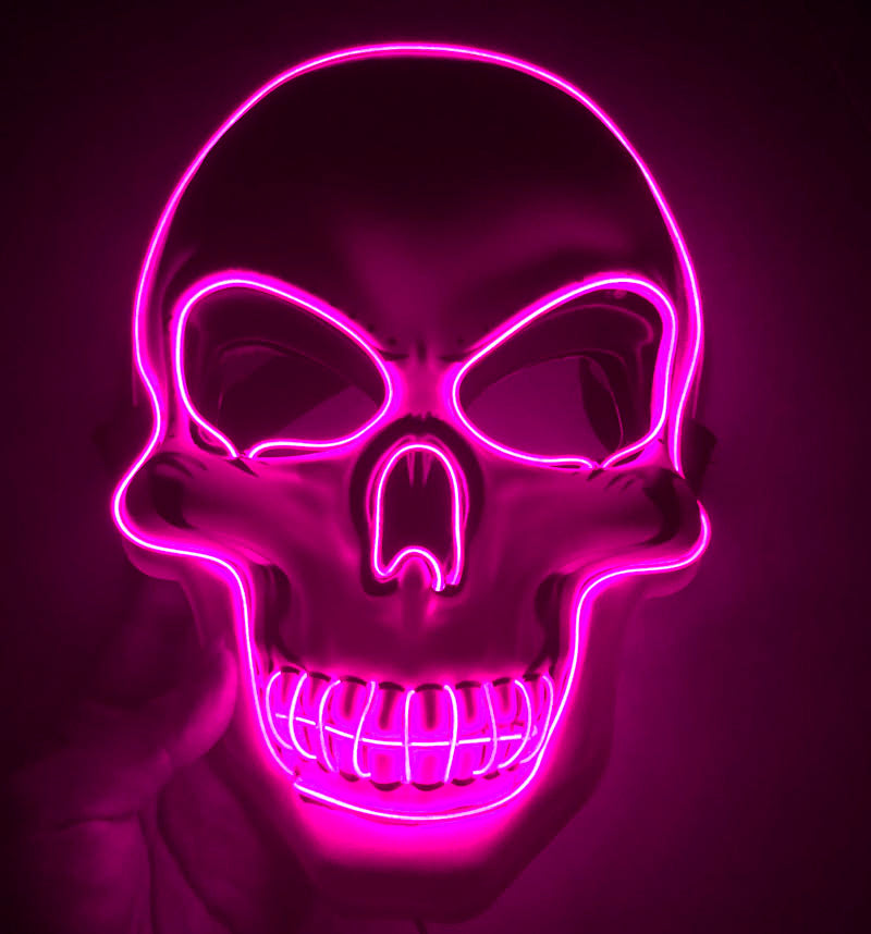 Halloween-Skelettmaske mit LED-Leuchteffekt – Gruselmaske