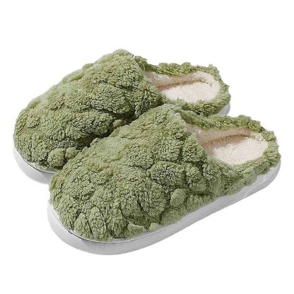 Home Fuzzy Slipper Unisex Cartoon Winter Plush Slipper Anti-Skid Soft Soled Cotton Shoes Comfy Outdoor Couple Slippers - Shopteufel