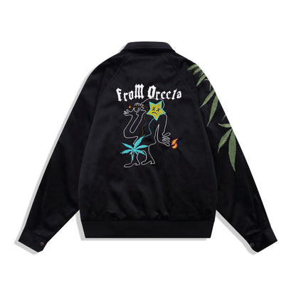 Hip-Hop-Baseballjacke mit lockerem Kragen - Shopteufel