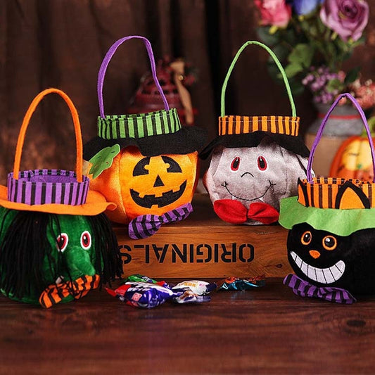 Niedliche Halloween-Süßigkeitentüte mit Kürbismuster, tragbare Handtasche