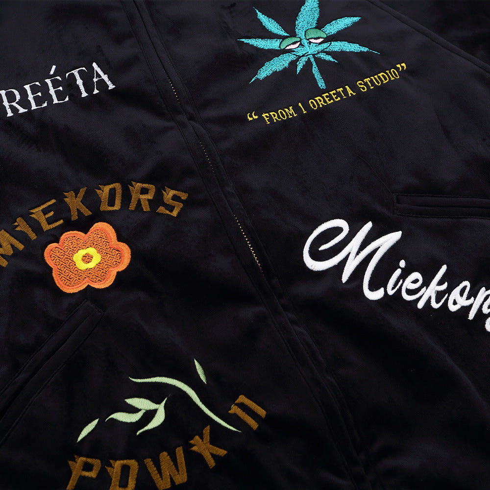 Hip-Hop-Baseballjacke mit lockerem Kragen - Shopteufel