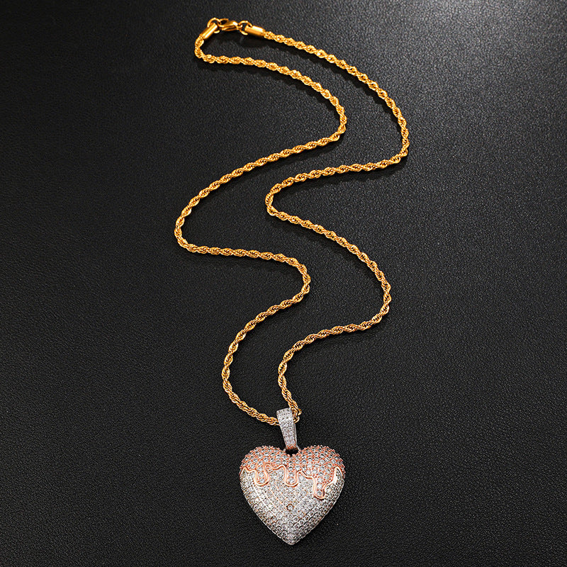 Hiphop Kette „Melting Love“ mit farbigem Anhänger - Shopteufel