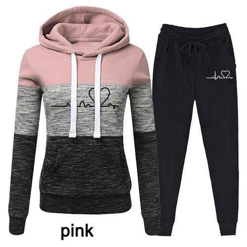 Casual Trackskuit Women Two Piece Set Suit Female Hoodies - Shopteufel