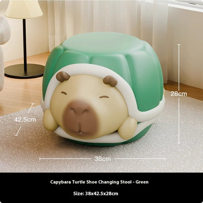 Niedlicher Capibala-Hocker für die Veranda – Kreative Bodendekoration für Wohnzimmer - Shopteufel