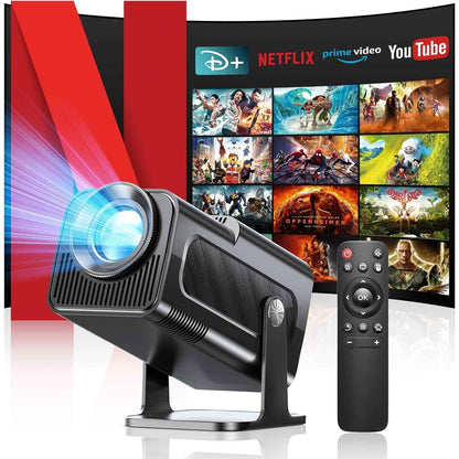 Mini-Projektor, tragbarer Projektor, 4K-Decoder – kabellos, Bluetooth, AirPlay, Miracast, HDMI, USB für Smartphones - Shopteufel