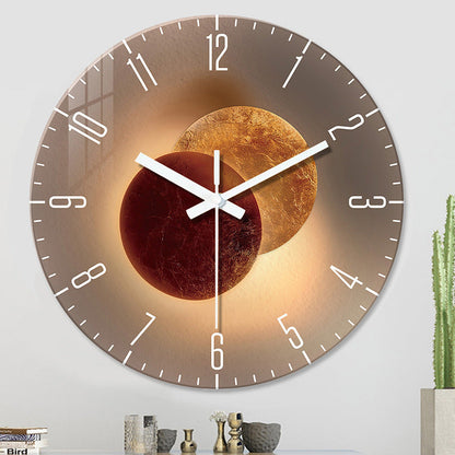 Tempered Glass Wall Clock Mute Living Room Clock Wall-mounted Decorative Clock - Shopteufel