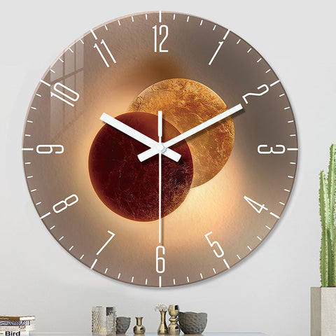 Edelglas Wanduhren Stille Wohnzimmer Uhr Wandmontierte Dekorative Uhr