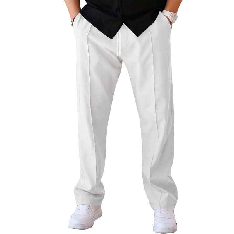 Men's Trousers Sports Casual Loose Straight Pants With Drawstring Design Clothing - Shopteufel