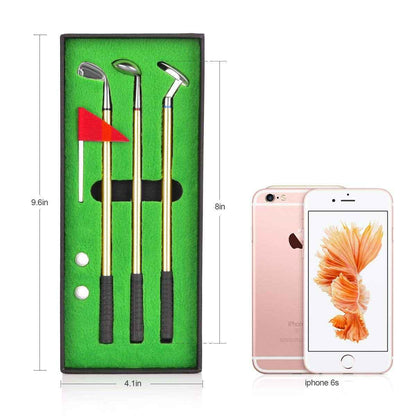 Desktop Mini Golf Putting Green Metal Club Ballpoint Pen Set - Shopteufel