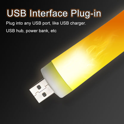 USB-Atmosphärenleuchte mit LED-Flammeneffekt, blinkenden Kerzenlichtern, Buchlampe für Powerbanks, Campingbeleuchtung, Zigarettenanzünder-Effekt - Shopteufel