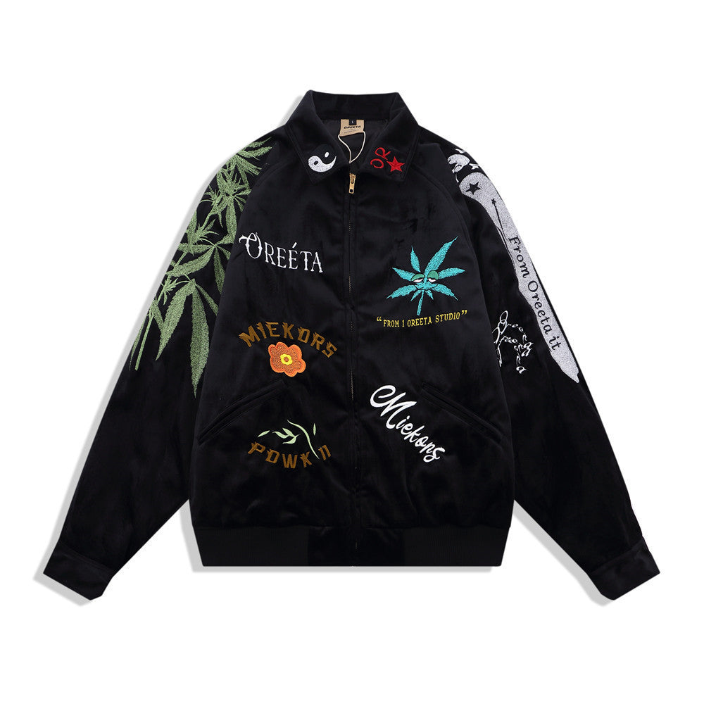 Hip-Hop-Baseballjacke mit lockerem Kragen - Shopteufel