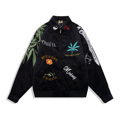 Hip-Hop-Baseballjacke mit lockerem Kragen - Shopteufel