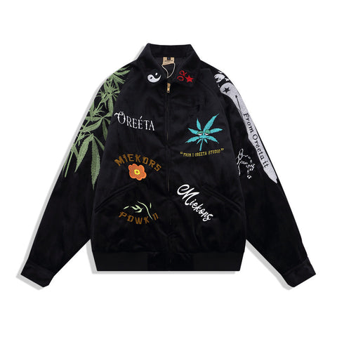 Hip-Hop-Baseballjacke mit lockerem Kragen