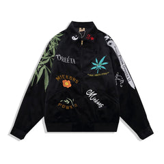 Hip-Hop-Baseballjacke mit lockerem Kragen