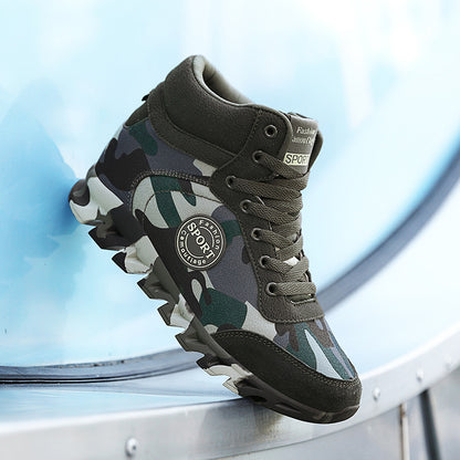 Lässige Damen-Sneaker mit Camouflage-Muster und erhöhtem Absatz