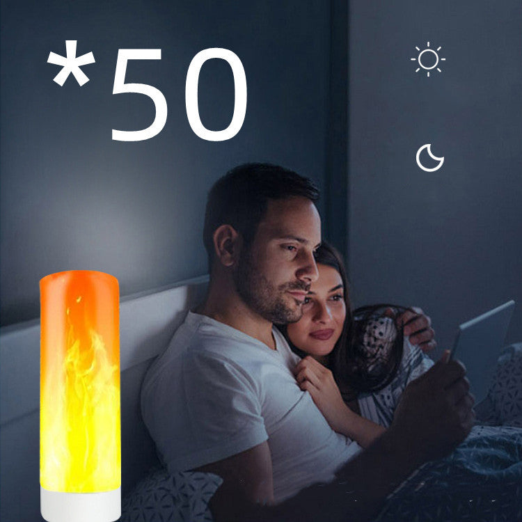 USB-Atmosphärenleuchte mit LED-Flammeneffekt, blinkenden Kerzenlichtern, Buchlampe für Powerbanks, Campingbeleuchtung, Zigarettenanzünder-Effekt - Shopteufel