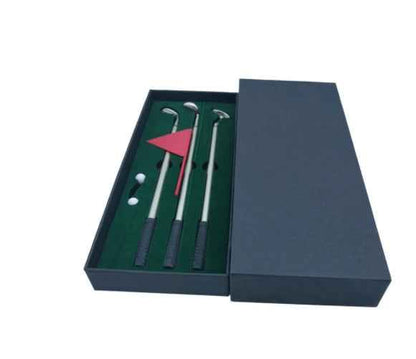 Desktop Mini Golf Putting Green Metal Club Ballpoint Pen Set - Shopteufel