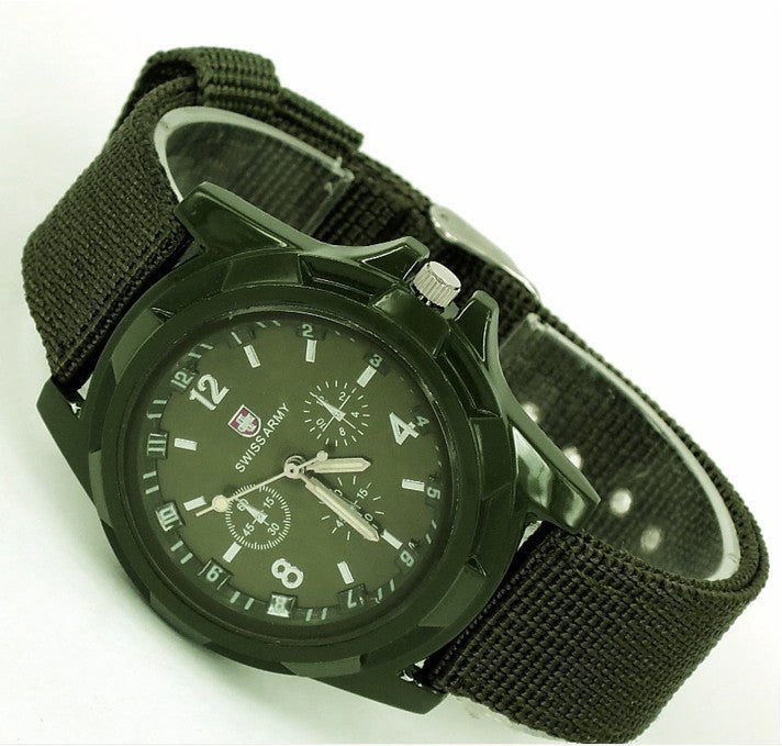 Gemius Army Sport Armbanduhr mit rundem Zifferblatt und Quarzwerk, Nylonarmband - Shopteufel