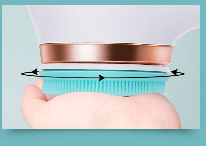 Elektrische Duschbürste mit Silikon-Rückenbürste, USB-aufladbar, 2 Geschwindigkeitsstufen, drehbar, wasserdicht, für die Körperreinigung. - Shopteufel