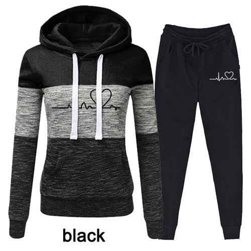 Casual Trackskuit Women Two Piece Set Suit Female Hoodies - Shopteufel