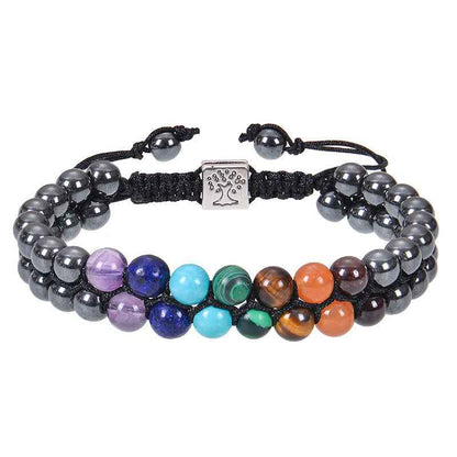 Fashion Jewelry 6mm 7 Chakra Stone Bead Yoga Meditation Bracelet Healing Crystal Double Layer Natural Gemstone Beaded Anxiety Bracelets For Women - Shopteufel