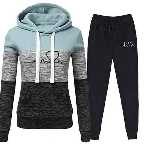 Casual Trackskuit Women Two Piece Set Suit Female Hoodies - Shopteufel