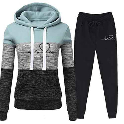 Casual Trackskuit Women Two Piece Set Suit Female Hoodies - Shopteufel
