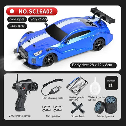 Remote Control Car Four-wheel Drive Drift Racing Car With Light Spray Boy Toy Remote Control Toy Car - Shopteufel
