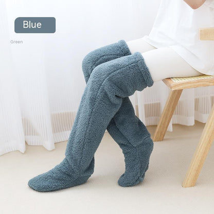 Overknee-Socken, flauschig, lang, warm für kalte Winterbeine und Kniegelenke, kältebeständig, ideal zum Schlafen auf dem Boden.