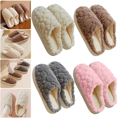 Home Fuzzy Slipper Unisex Cartoon Winter Plush Slipper Anti-Skid Soft Soled Cotton Shoes Comfy Outdoor Couple Slippers - Shopteufel