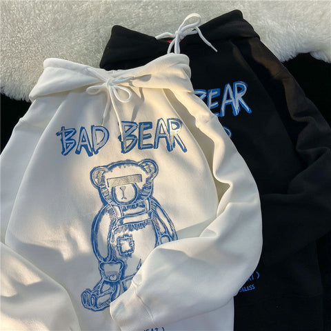 Locker High Street Oversize Retro Bear Hoodie für Damen