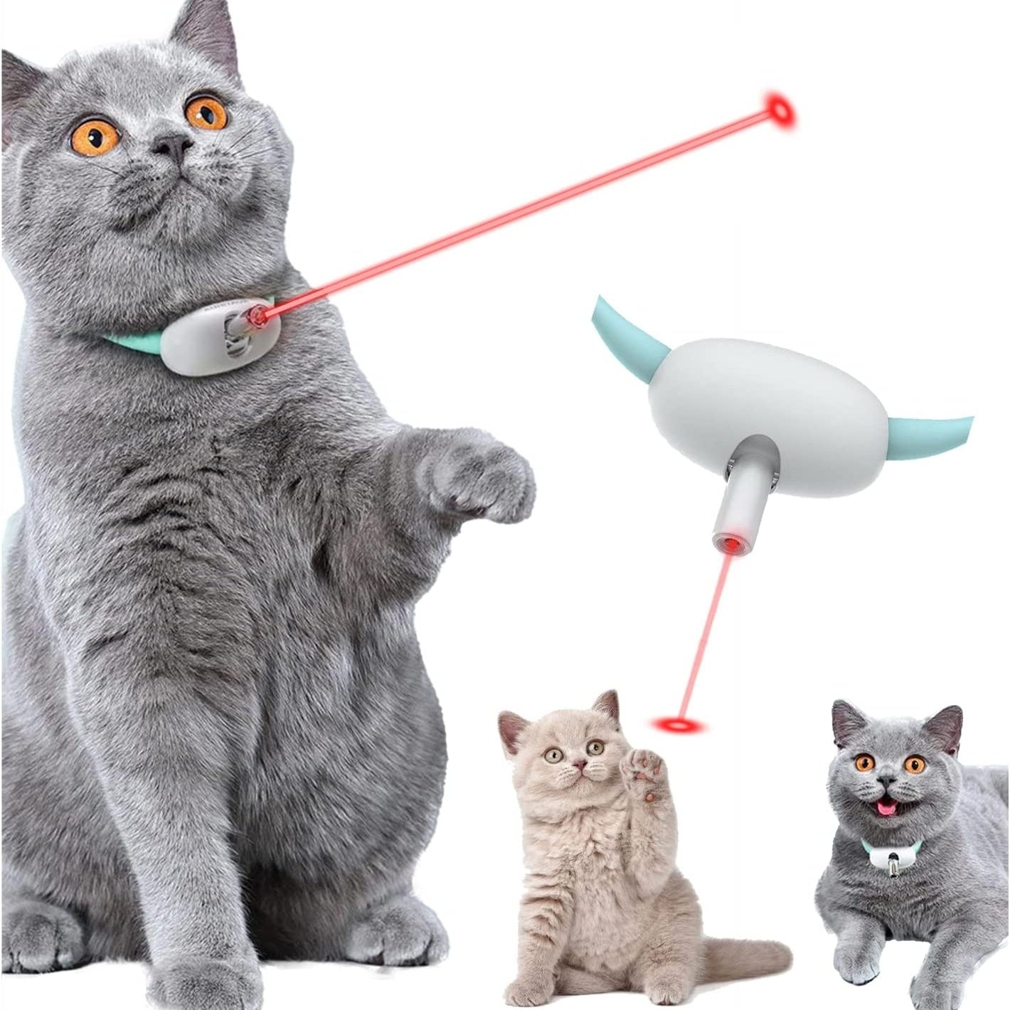 Automatisches Katzenspielzeug, intelligentes Laser-Halsband mit USB-Ladefunktion - Shopteufel