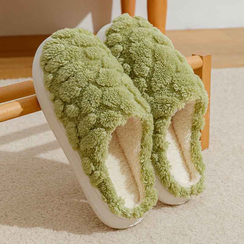 Home Fuzzy Slipper Unisex Cartoon Winter Plush Slipper Anti-Skid Soft Soled Cotton Shoes Comfy Outdoor Couple Slippers - Shopteufel