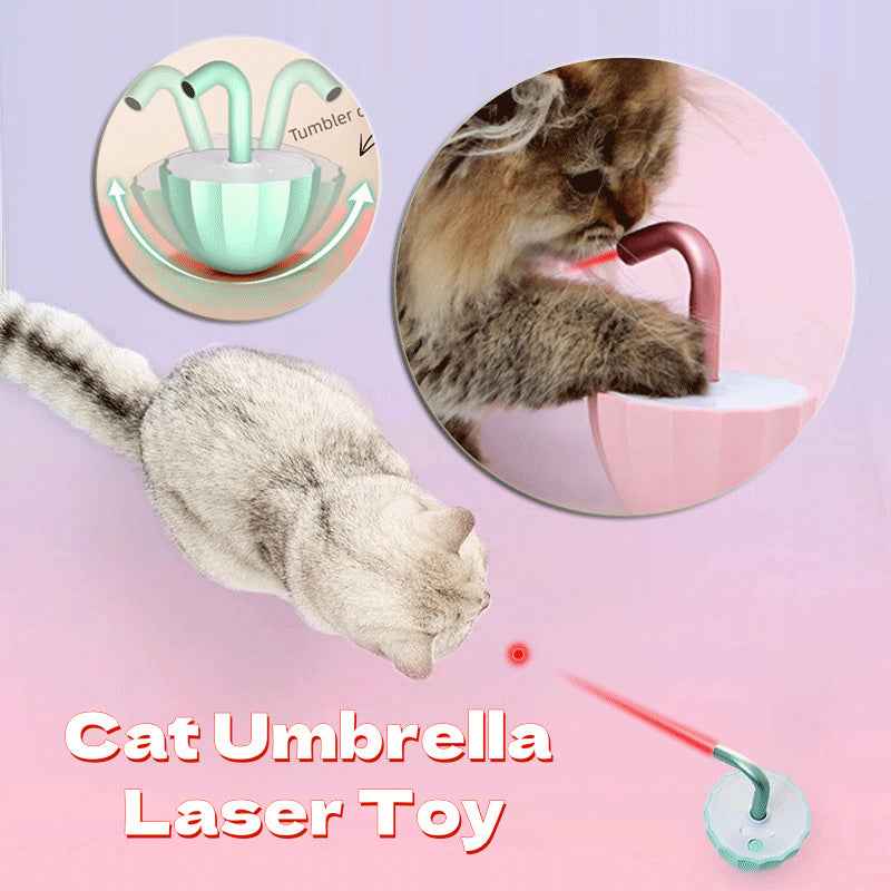 Cat Umbrella Laser Toy Interactive Kitten Automatic Pet Toy Smart Game Active For Pets Electric Intelligent USB Charging - Shopteufel