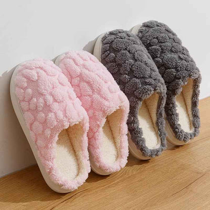Home Fuzzy Slipper Unisex Cartoon Winter Plush Slipper Anti-Skid Soft Soled Cotton Shoes Comfy Outdoor Couple Slippers - Shopteufel