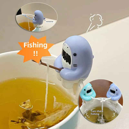 Shark Fishing Tea Infuser Pet Cup Edge Hanging Cartoon Animals Shape Ins Style Home Decor Multifunctional Tea Accessories Tools - Shopteufel