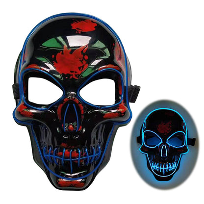 Halloween-Skelettmaske mit LED-Leuchteffekt – Gruselmaske