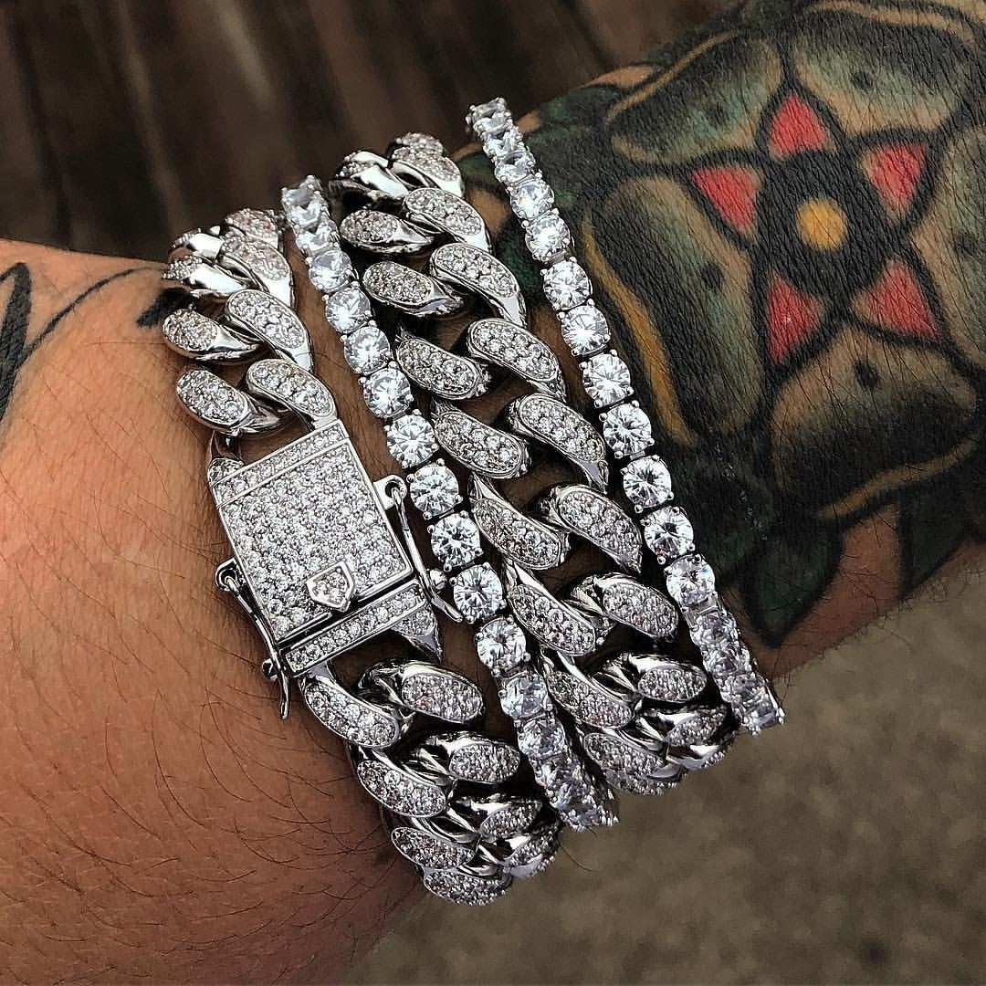 Kubanisches Armband mit Diamanten, Hip-Hop-Schmuck - Shopteufel