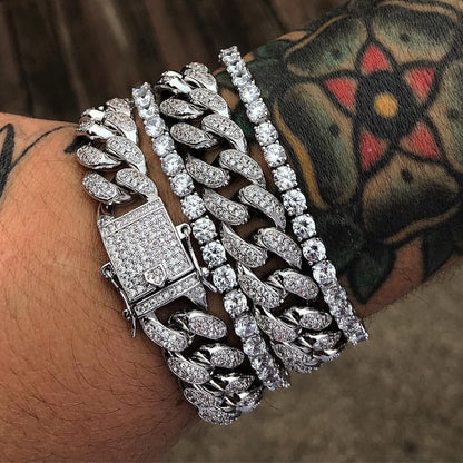Kubanisches Armband mit Diamanten, Hip-Hop-Schmuck - Shopteufel