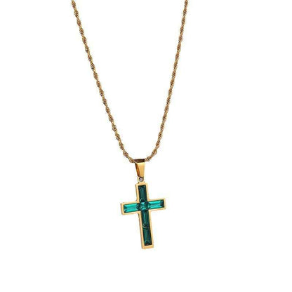 Fashion Jewelry European And American Ing Style Diamond Cross Necklace Unique No Color Fading - Shopteufel