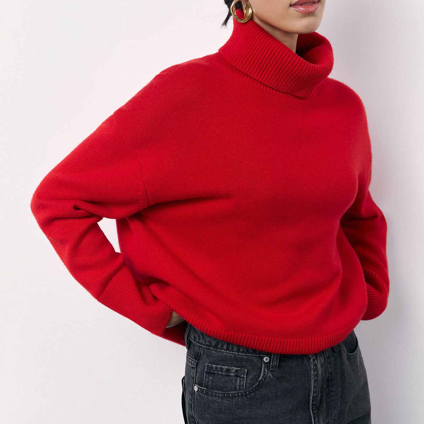 Winter Turtleneck Sweater Fashion Personality Long Sleeve Knitted Top Women's Clothing - Shopteufel