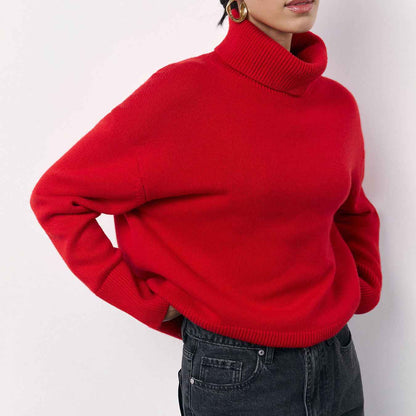 Winter Turtleneck Sweater Fashion Personality Long Sleeve Knitted Top Women's Clothing - Shopteufel