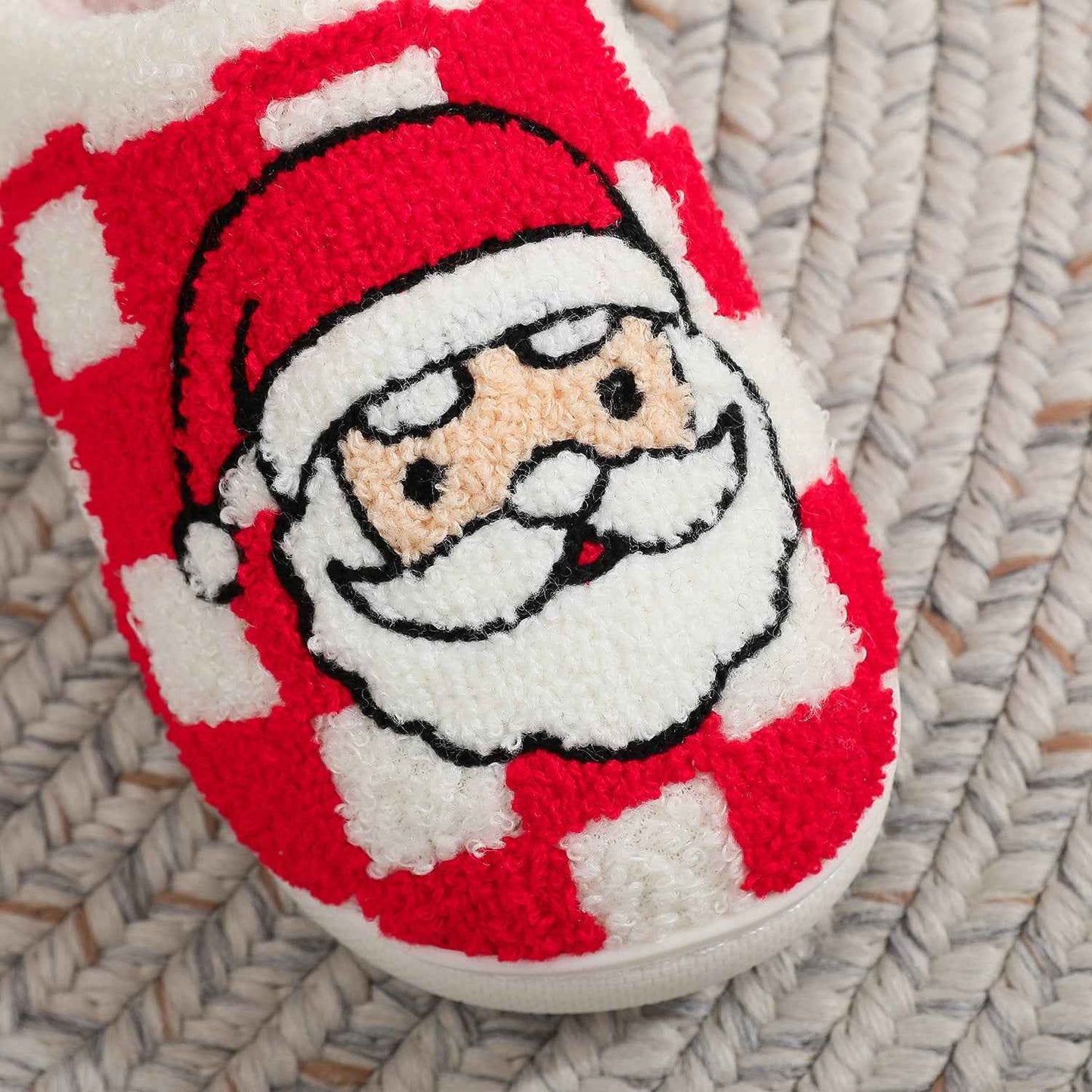 New Christmas Plaid Santa Claus Slippers Winter Indoor Non-slip Floor Bedroom Fuzzy House Shoes For Women Home Slipper - Shopteufel