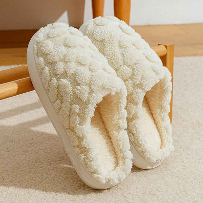 Home Fuzzy Slipper Unisex Cartoon Winter Plush Slipper Anti-Skid Soft Soled Cotton Shoes Comfy Outdoor Couple Slippers - Shopteufel