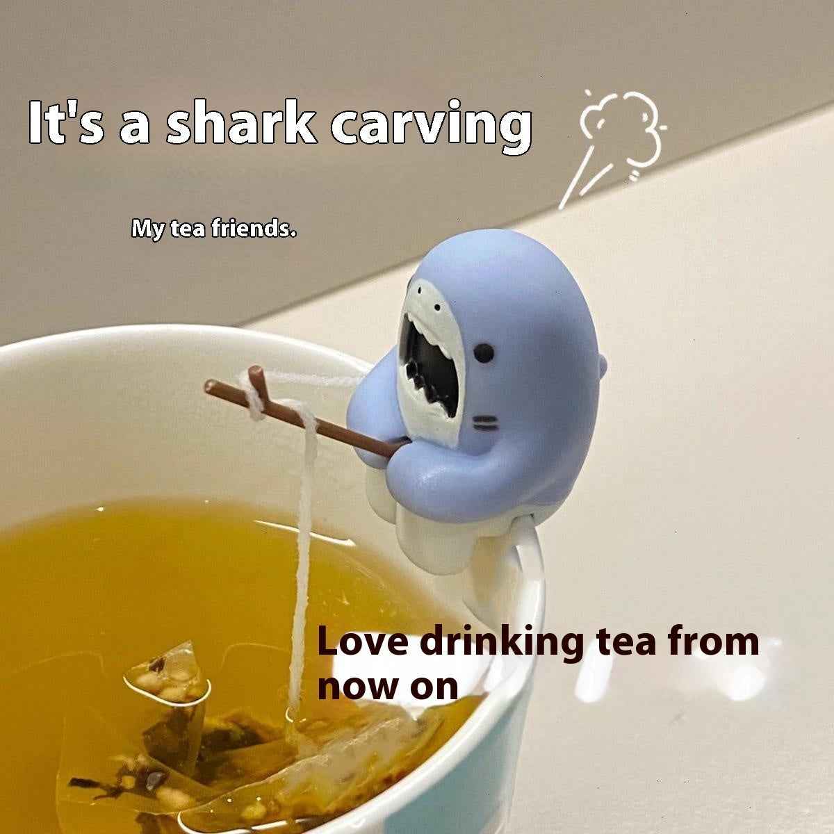 Shark Fishing Tea Infuser Pet Cup Edge Hanging Cartoon Animals Shape Ins Style Home Decor Multifunctional Tea Accessories Tools - Shopteufel