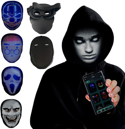 Halloween-Gesichtsmasken, vollfarbige LED-Leuchtmasken, Gesichtswechselmasken