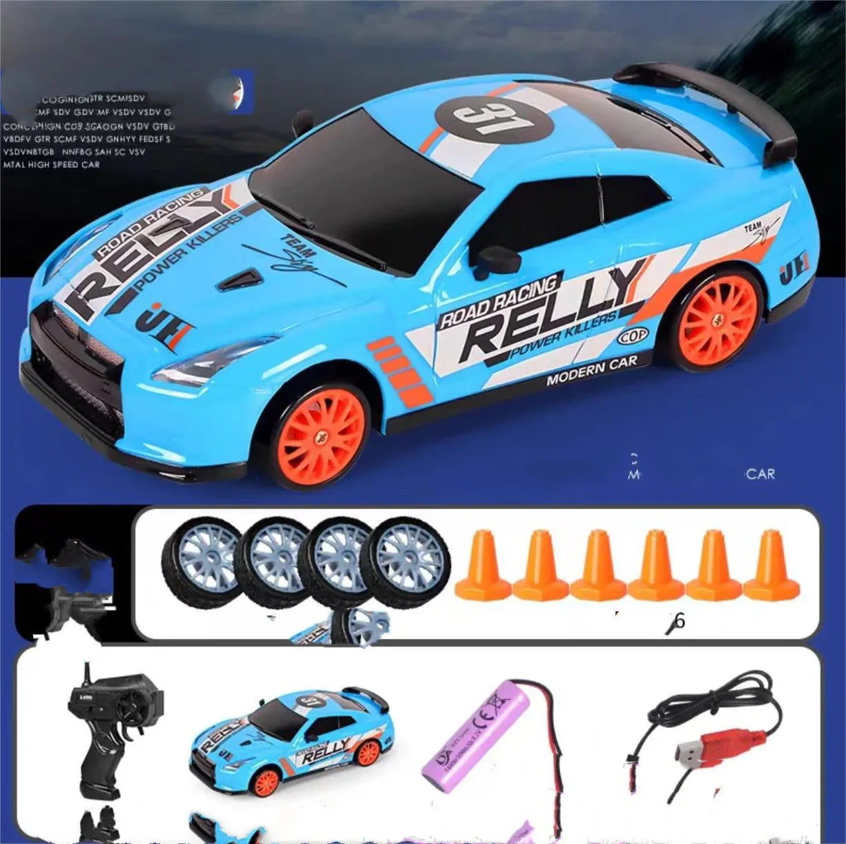 Drift-RC-Car, ferngesteuertes GTR-Modell für Kinder - Shopteufel