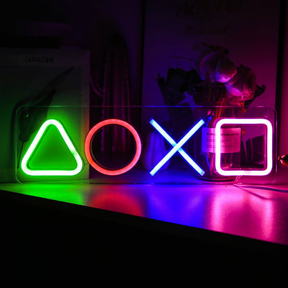 LED-Neonlampe PS4-Controller-Symbol