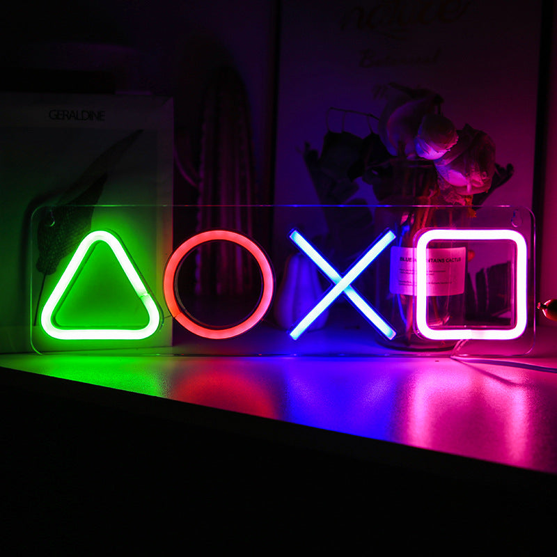 LED-Neonlampe PS4-Controller-Symbol